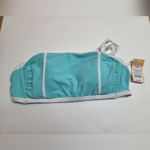 NWT Kona Sol Turquoise Bikini Top with White Accents Size D/DD